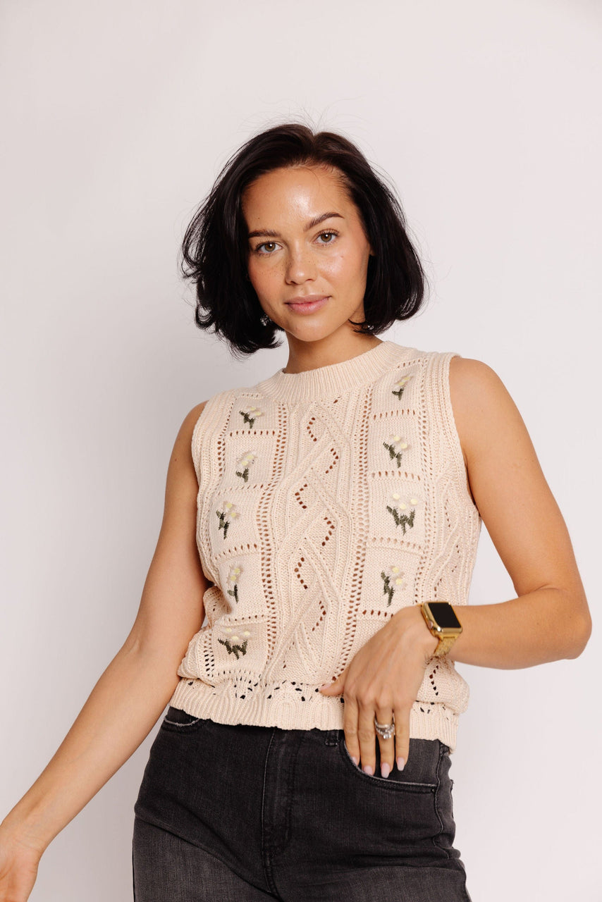 Marceline Sweater Vest in Ivory