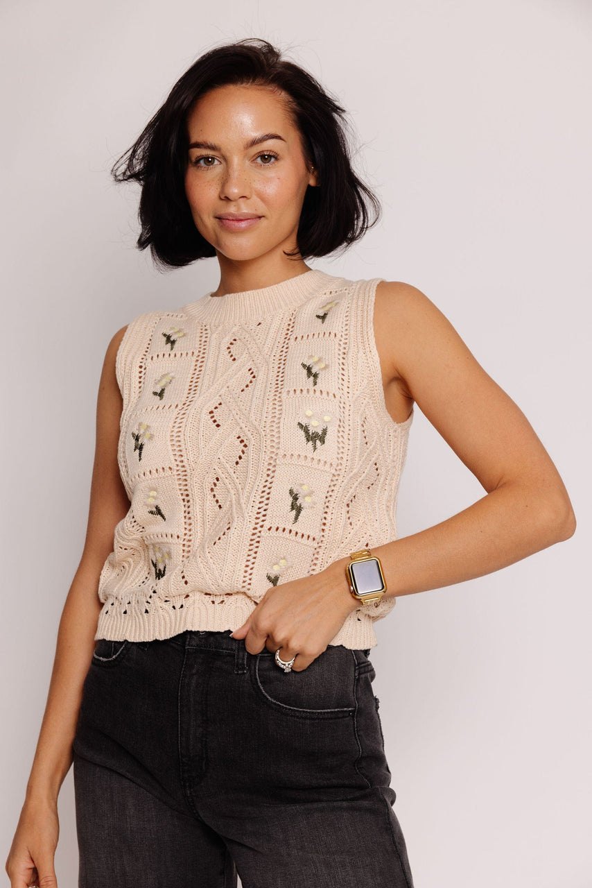 Marceline Sweater Vest in Ivory