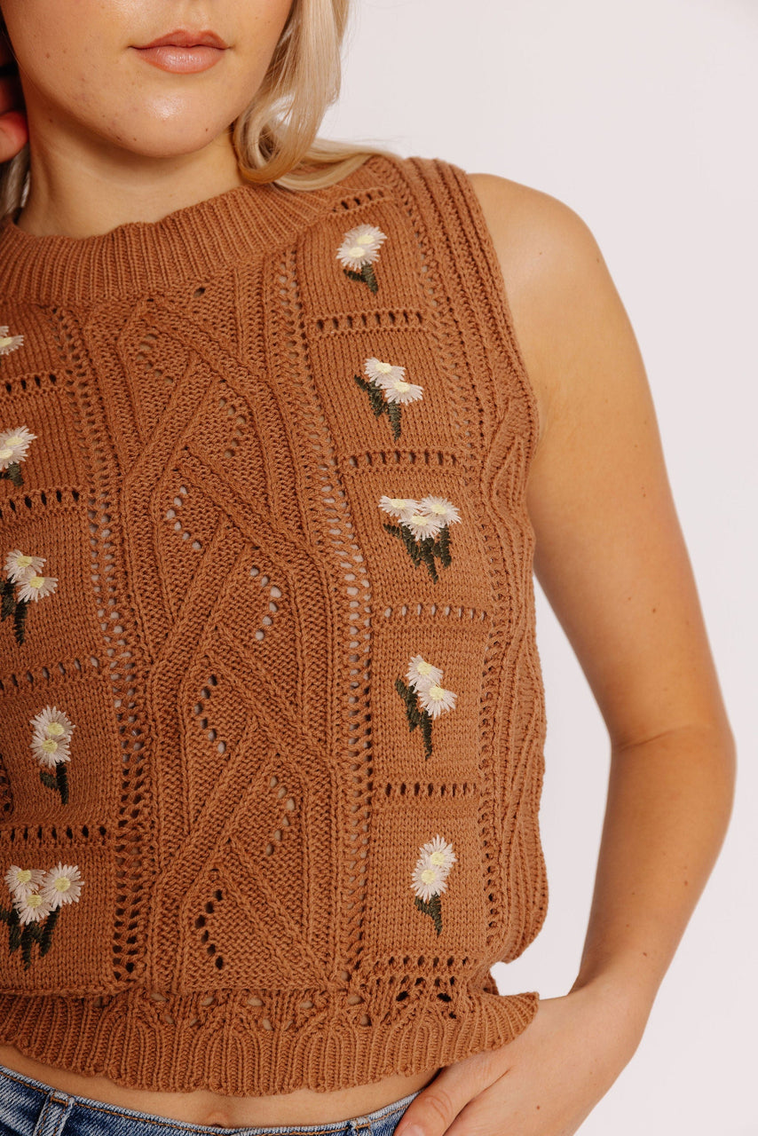 Marceline Sweater Vest in Taupe