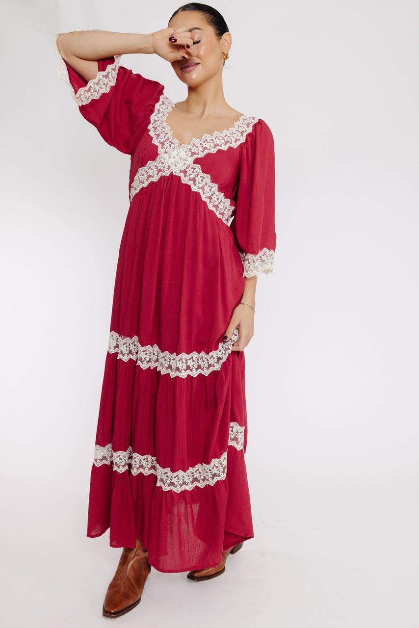 Mercedes Dress in Rococo Red