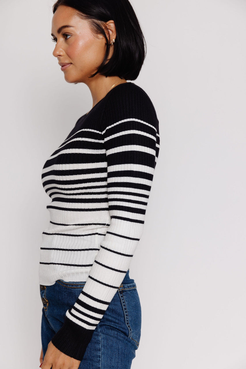 Miabella Sweater in Black/Ivory