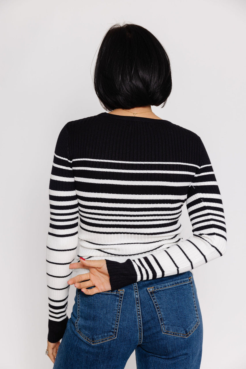 Miabella Sweater in Black/Ivory