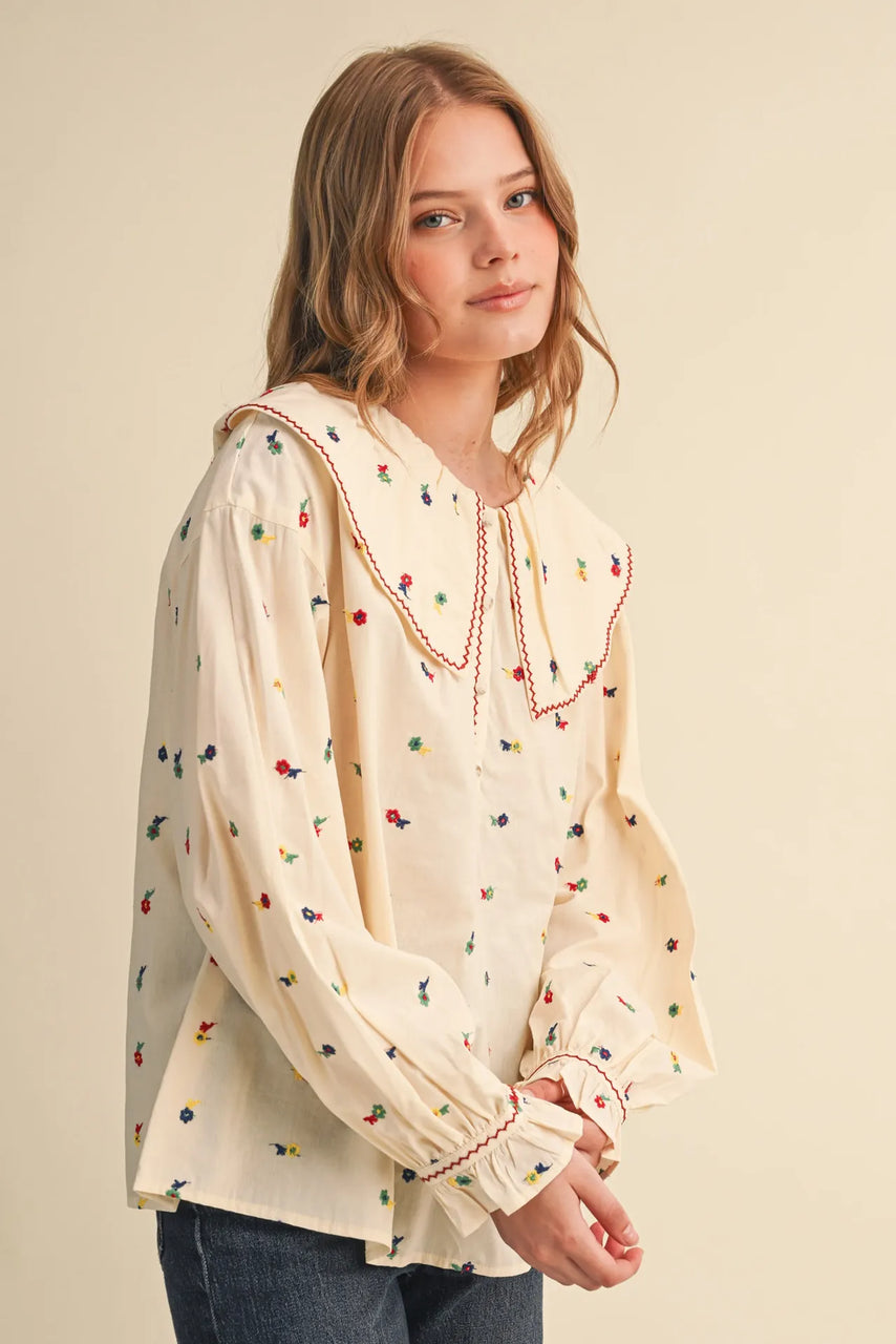 Mitsy Blouse in Cream