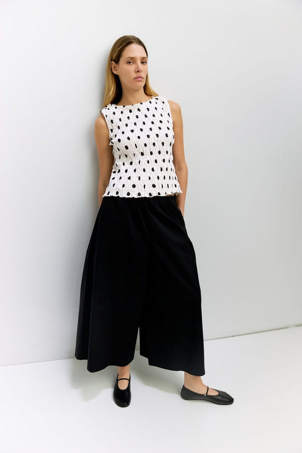 Natalie Blouse in White-Black