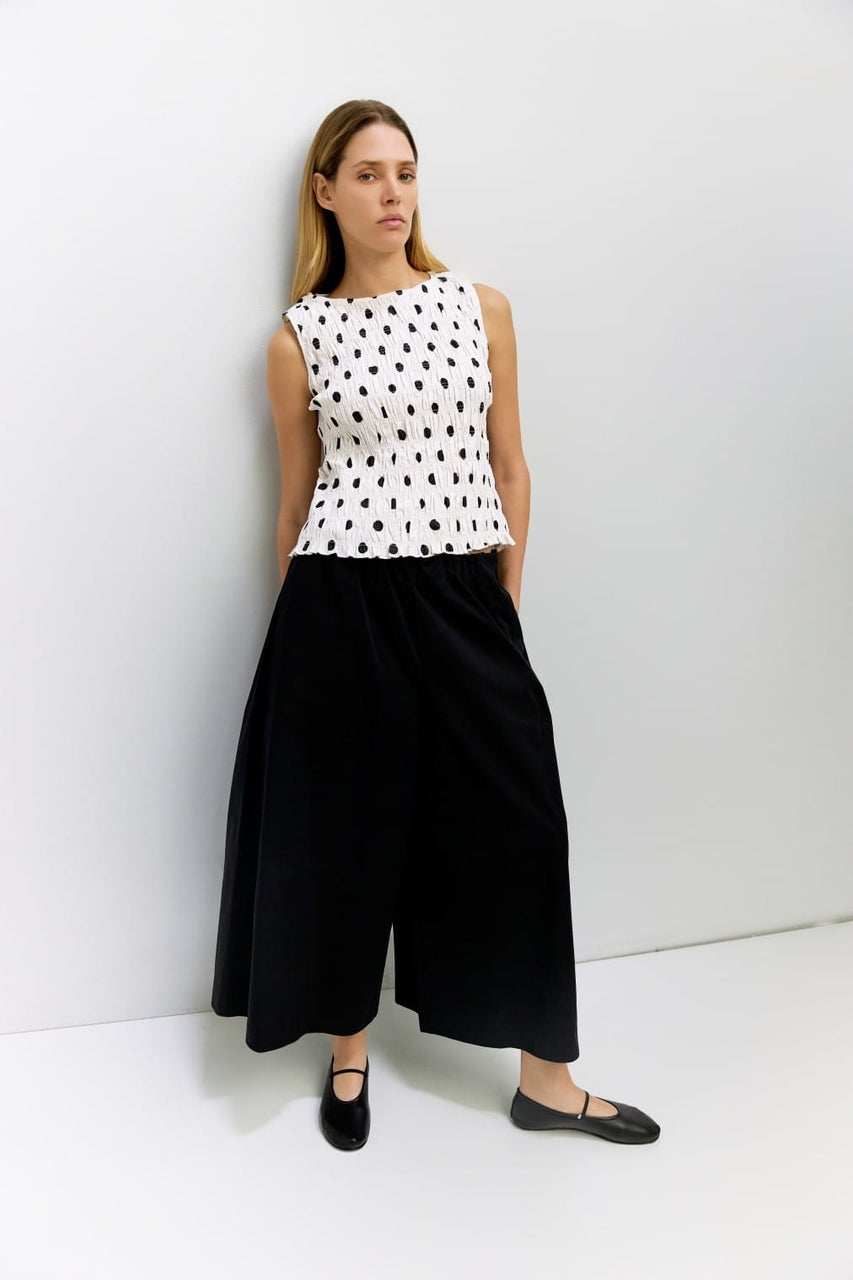 Natalie Blouse in White-Black