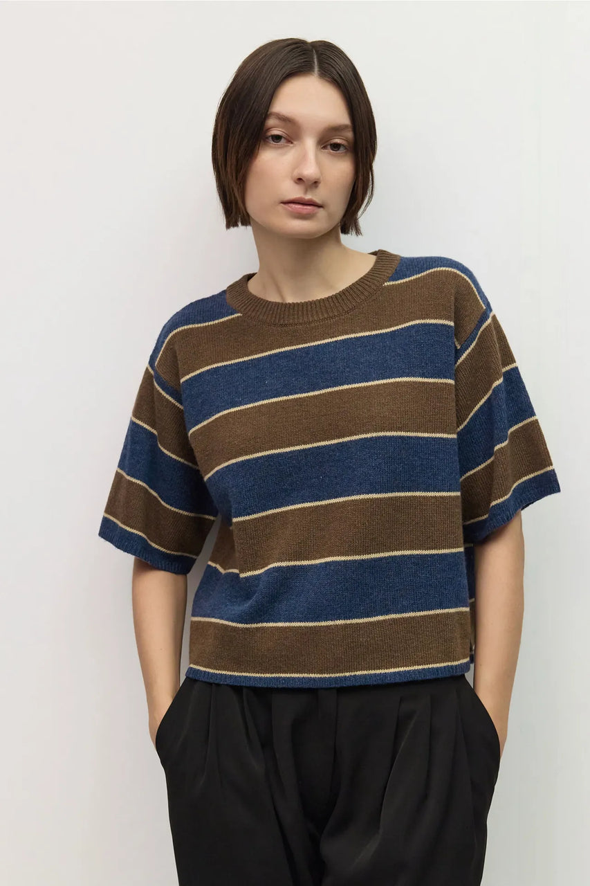 Pam Sweater in Brown/Navy/Beige