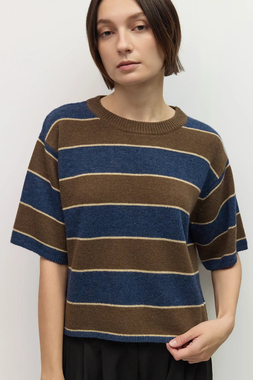 Pam Sweater in Brown/Navy/Beige