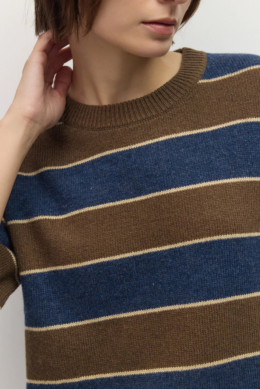 Pam Sweater in Brown/Navy/Beige