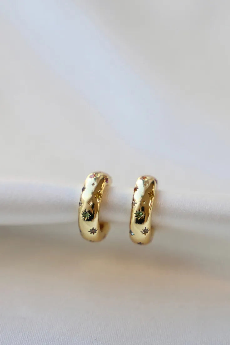 Penny CZ Star Hoop in Gold by Katie Waltman