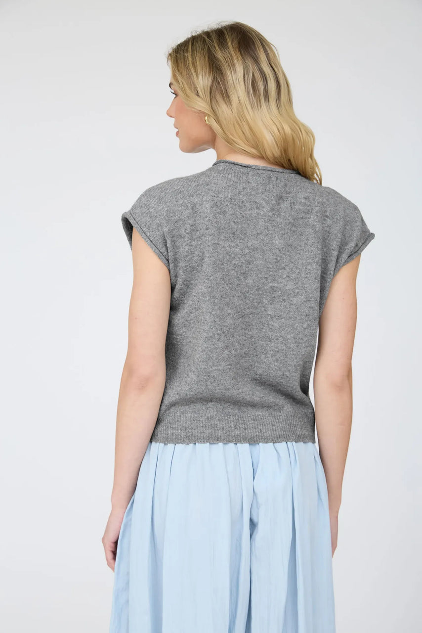 Reyna Sleeve Cardigan in D. Grey
