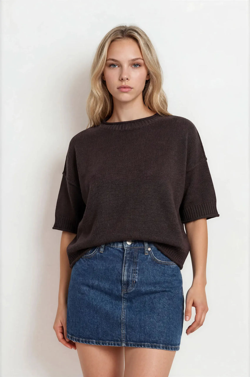 Ronin Sweater in Chocolate Brown