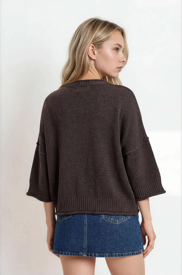 Ronin Sweater in Chocolate Brown