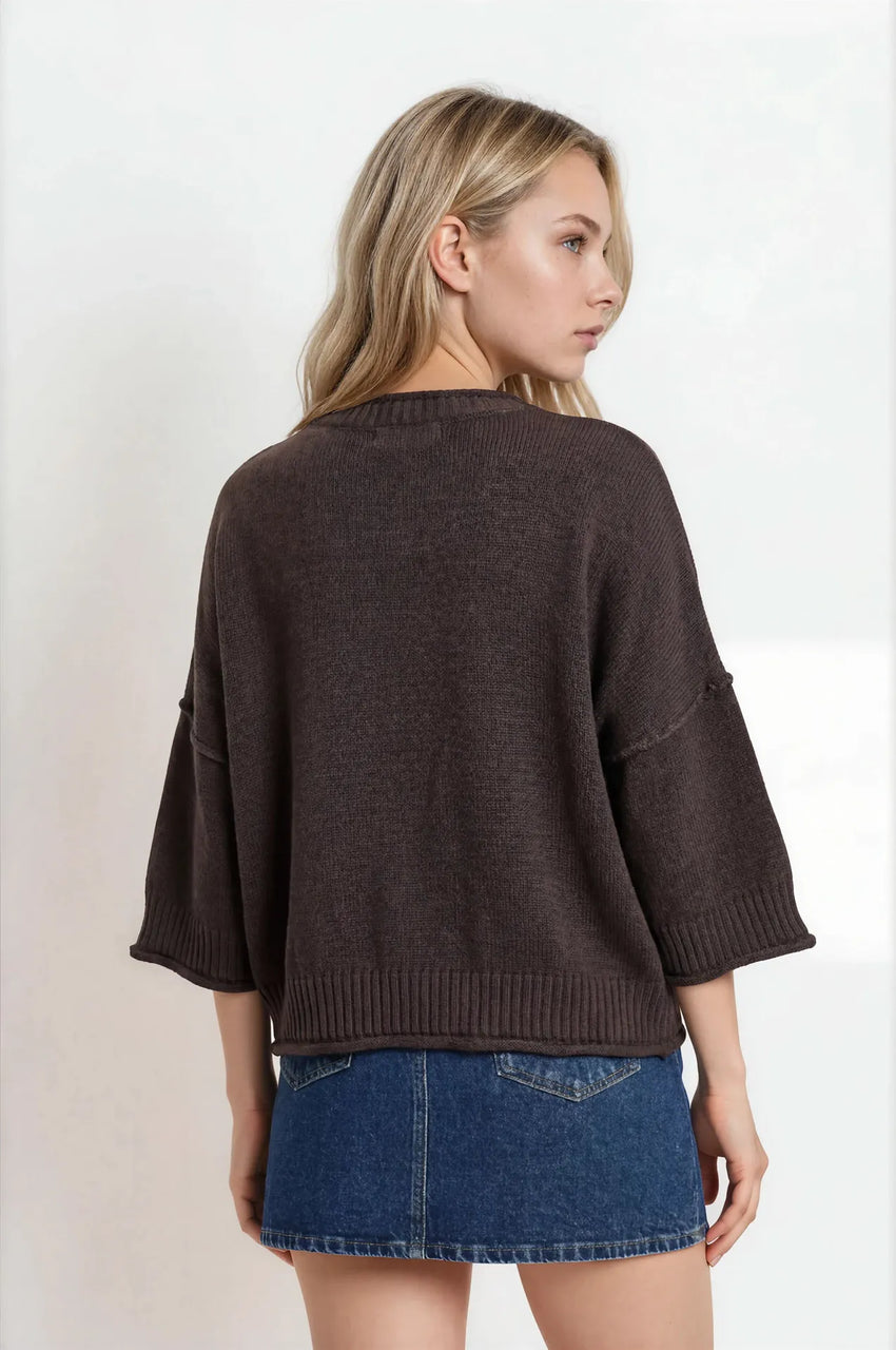 Ronin Sweater in Chocolate Brown