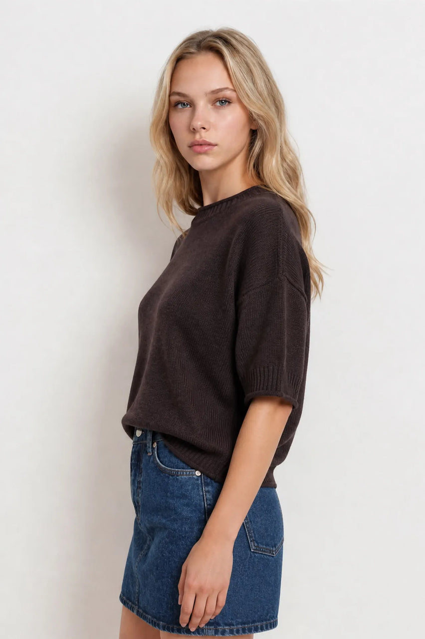 Ronin Sweater in Chocolate Brown