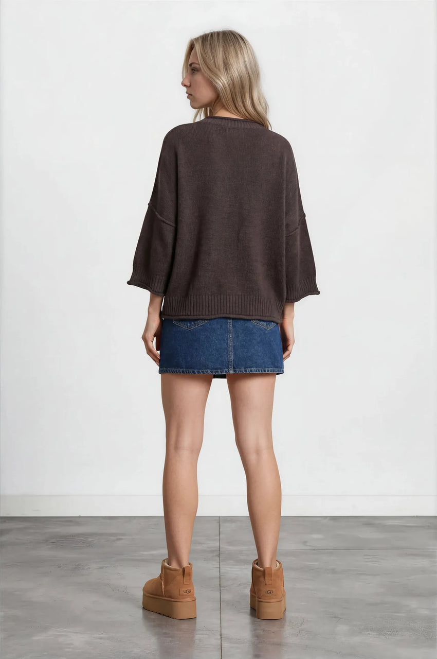 Ronin Sweater in Chocolate Brown