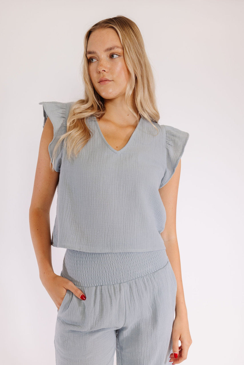 Rori Blouse in Sea Blue