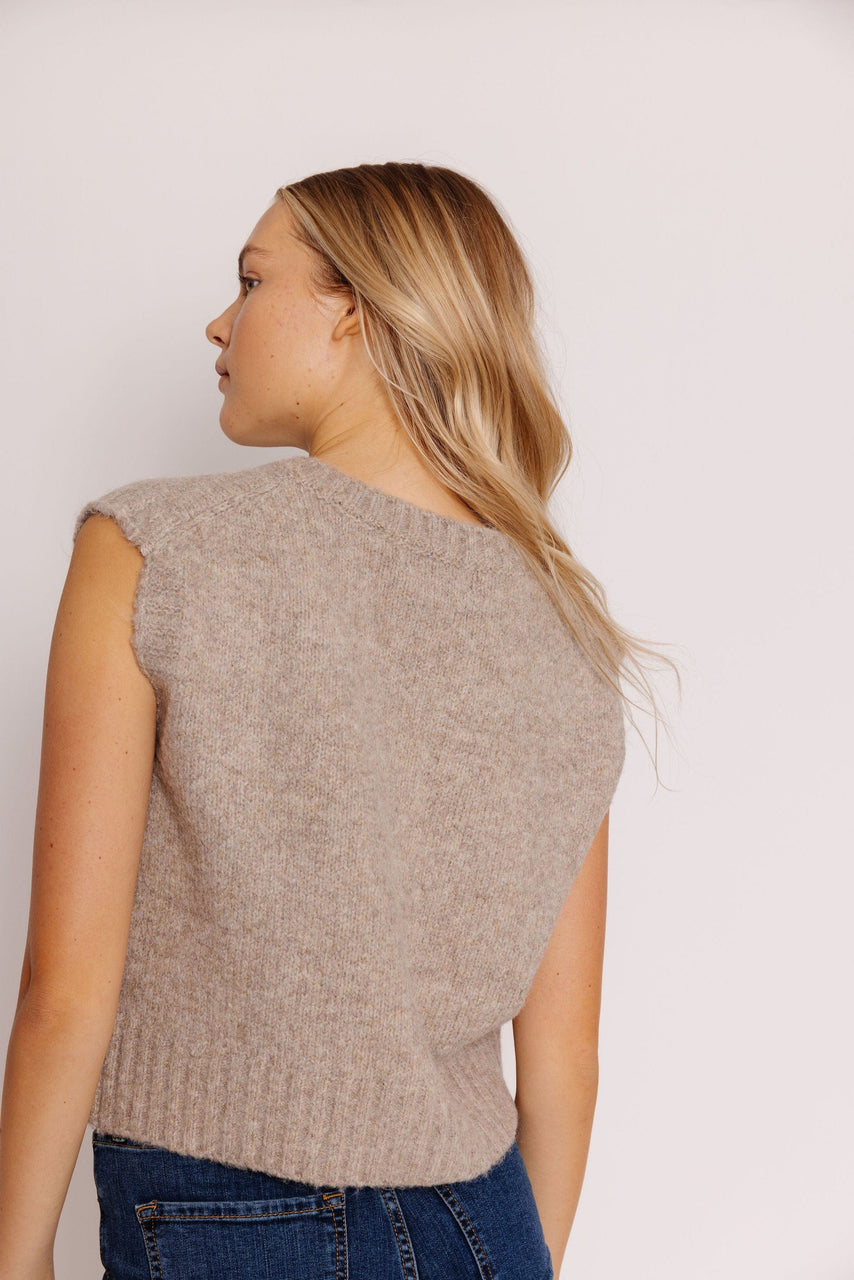 Shephard Sweater Vest in Taupe