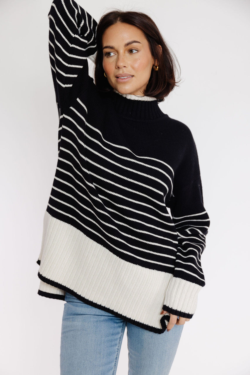 Sierra Sweater in Black and Cream