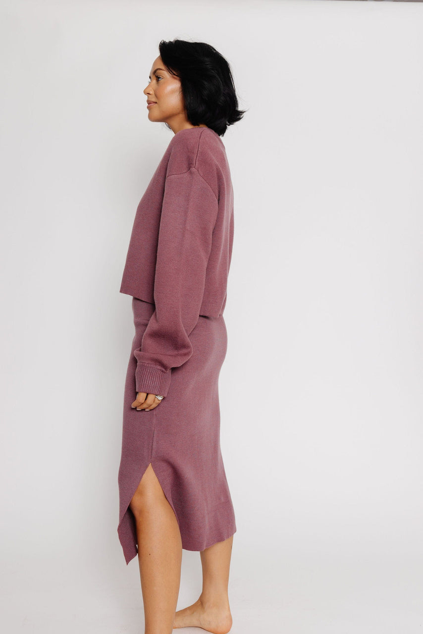 Smith Sweater Skirt in Red Bean
