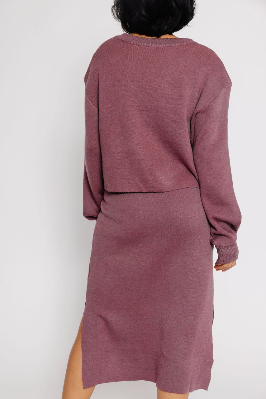 Smith Sweater Skirt in Red Bean