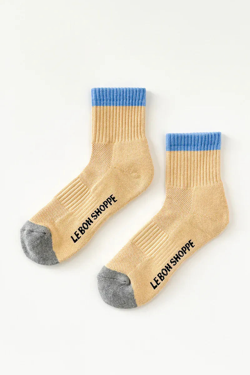 Le Bon Shoppe Color Block Girlfriend Sock in Yellow blue