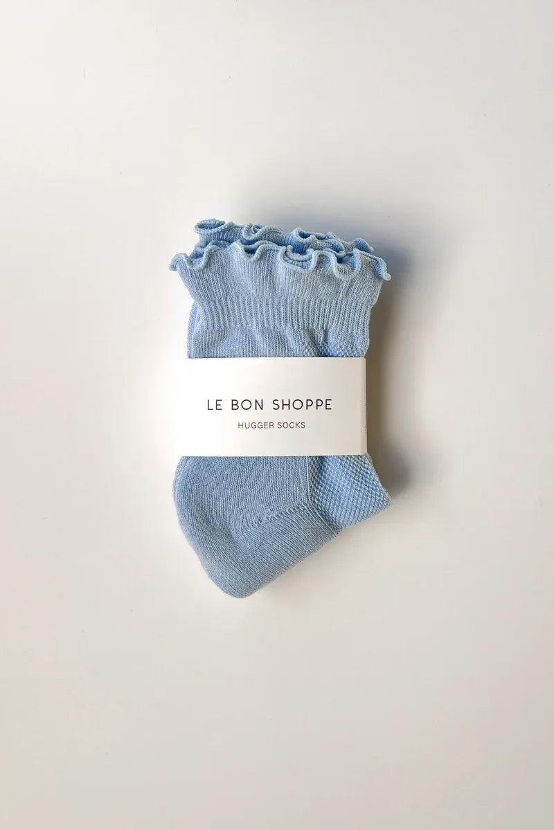 Le Bon Shoppe Hugger Socks in Periwinkle/Red