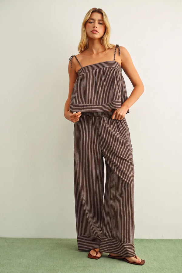 Tansy Pant in Brown/Blue