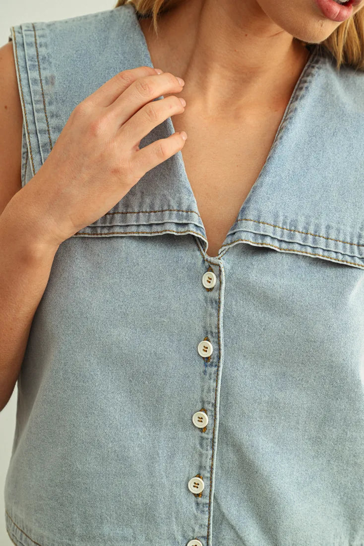 Truman Blouse in Lt. Blue Denim