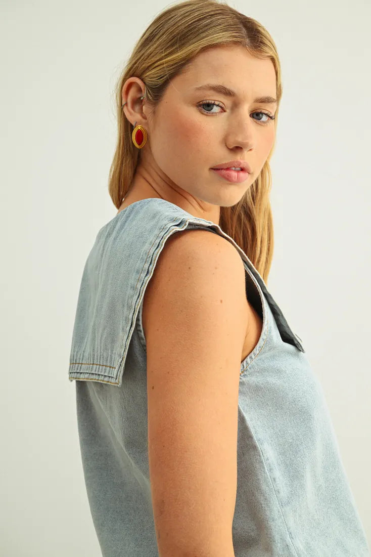 Truman Blouse in Lt. Blue Denim