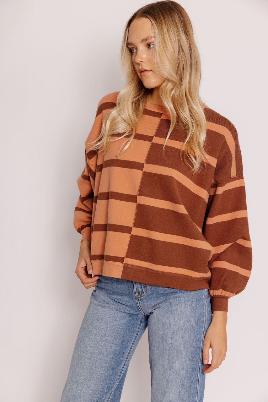 Zailey Sweater in Choco/Red Bean