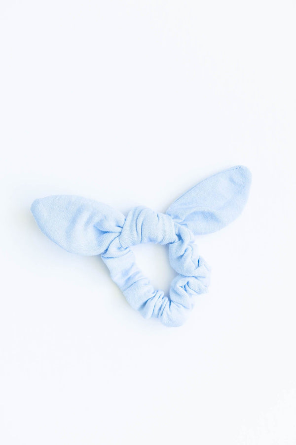 Light Blue Bow Scrunchie