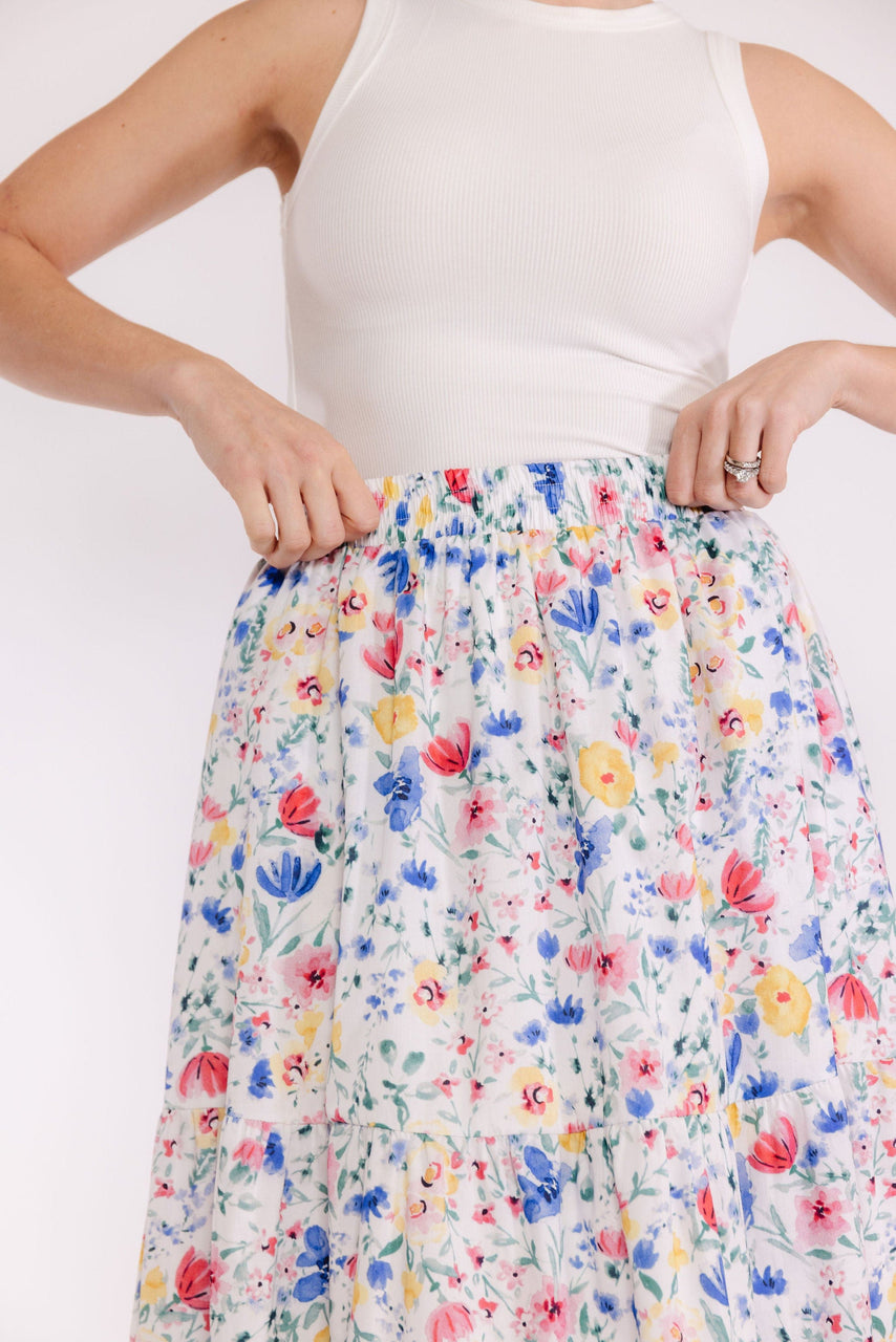 Art Studio Skirt in Off White/Multi