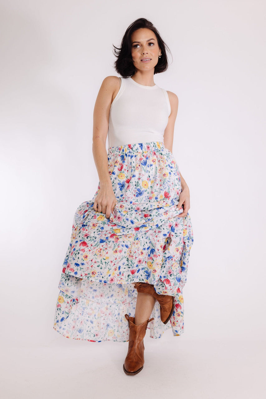 Art Studio Skirt in Off White/Multi