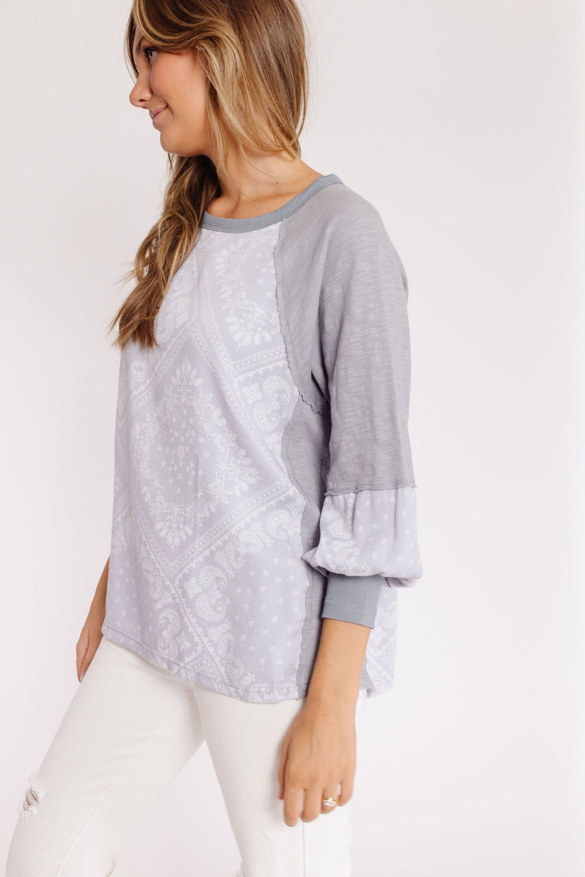 Coraline T-shirt in  Dusty Blue Combo