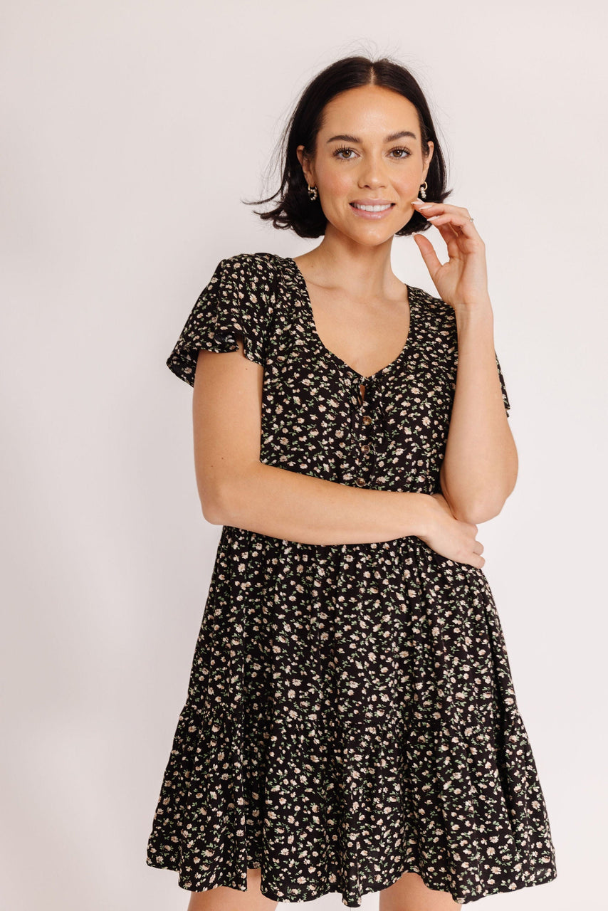 Donna Dress in Black Floral