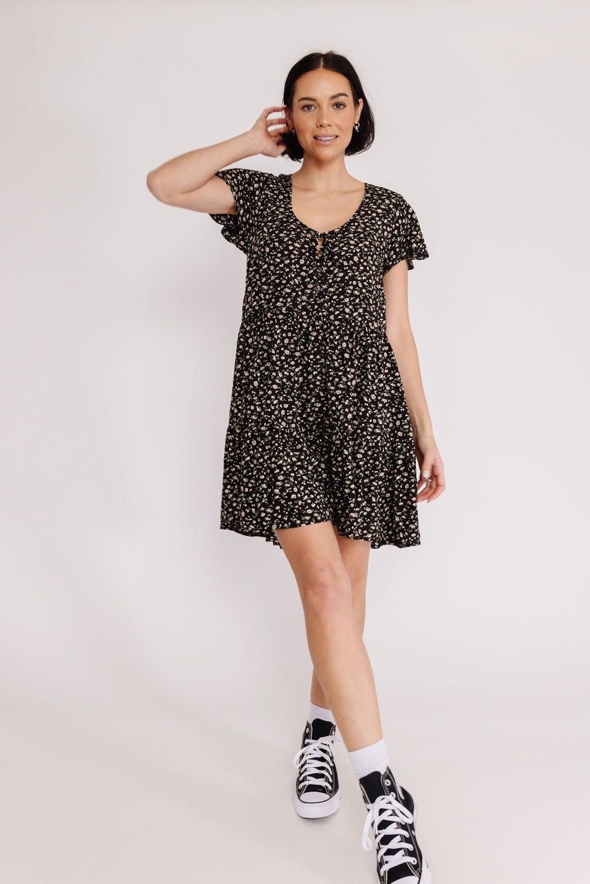 Donna Dress in Black Floral