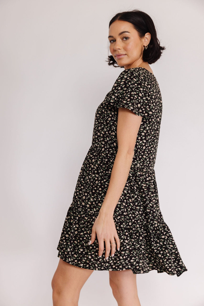 Donna Dress in Black Floral