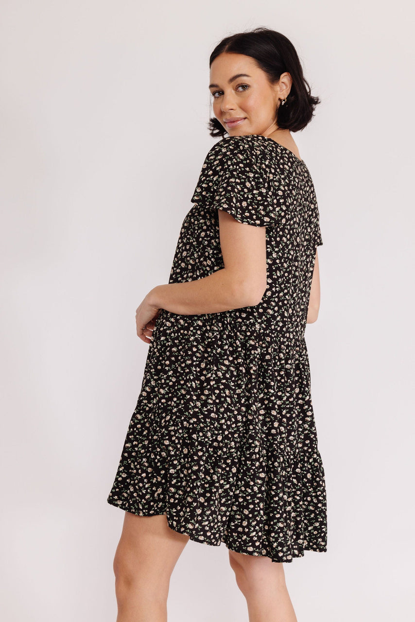 Donna Dress in Black Floral