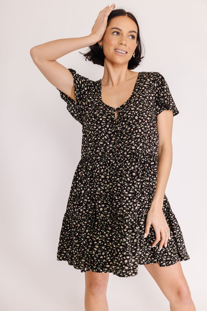 Donna Dress in Black Floral