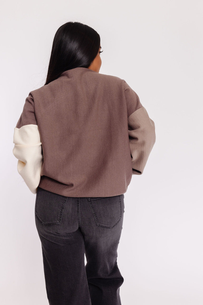 Florence Colorblock Sweater in Brown Combo