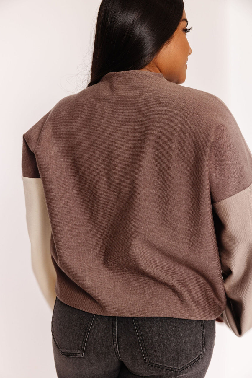 Florence Colorblock Sweater in Brown Combo