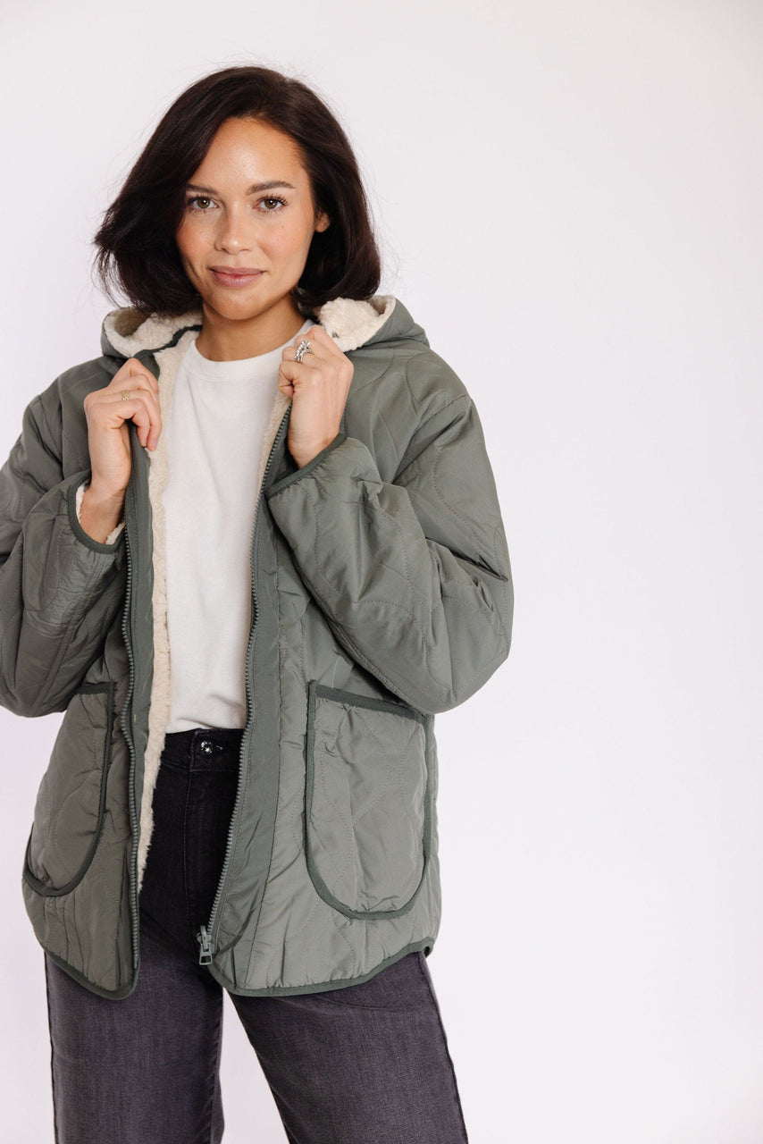 Izzy Quilted Jacket in Evergreen
