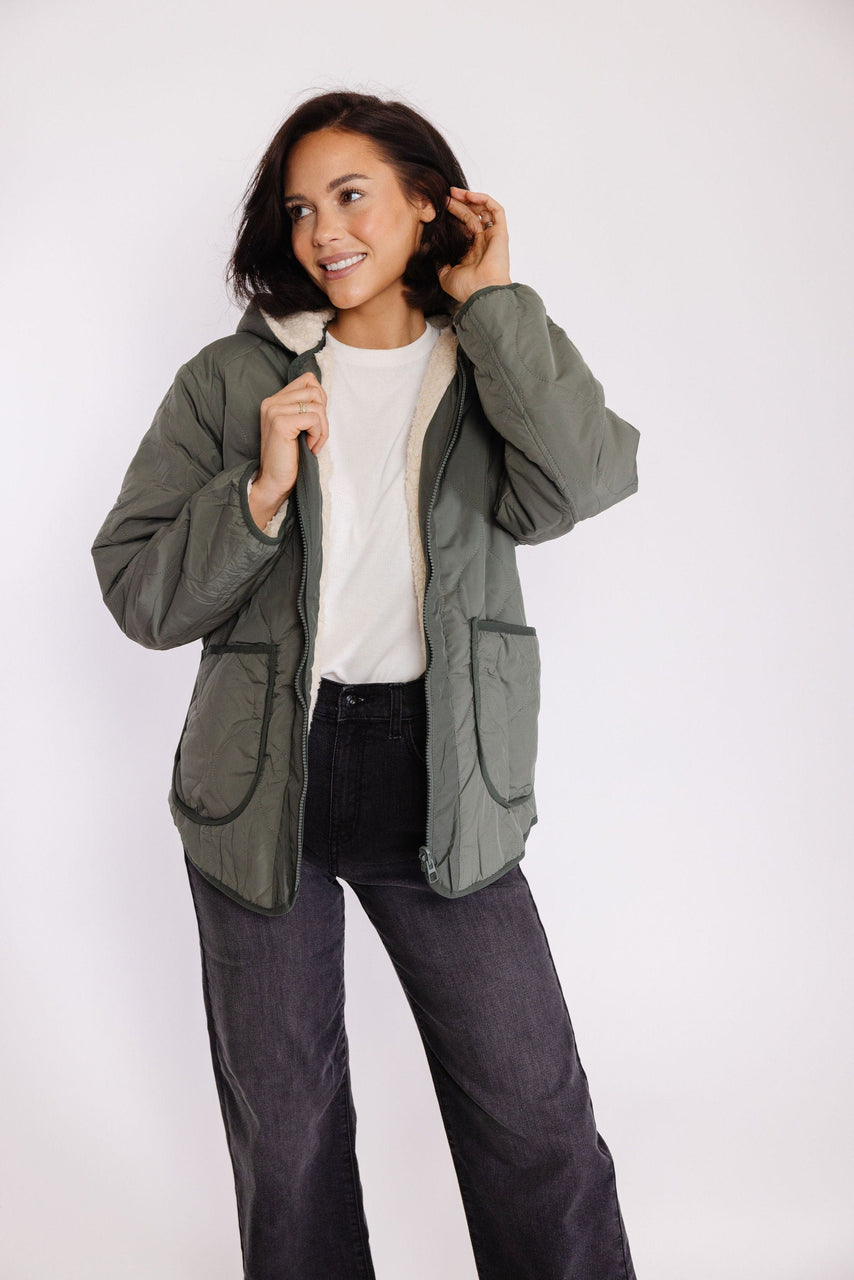 Izzy Quilted Jacket in Evergreen