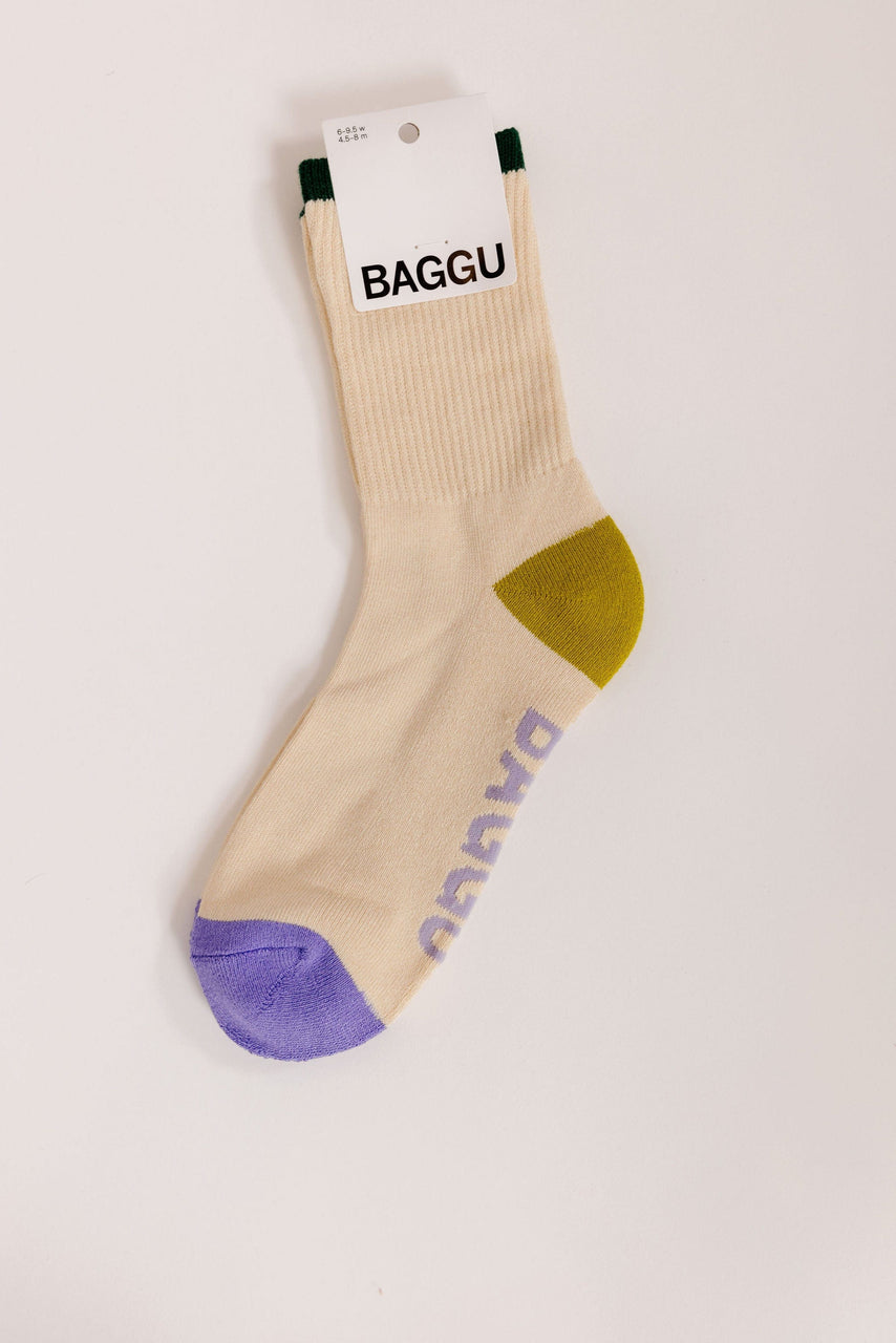 Baggu Ribbed Sock in Ecru Mix