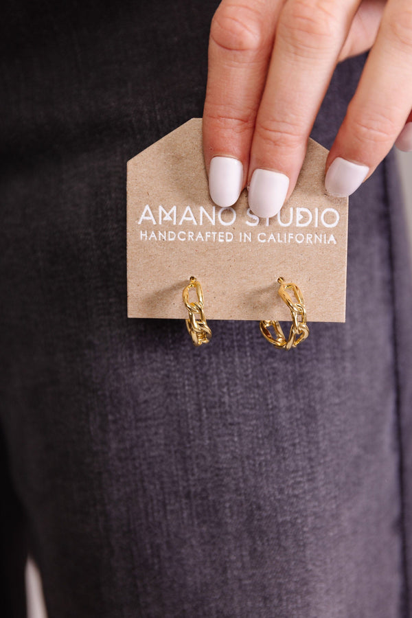 Amano Studio Chain Stud Hoop Earrings