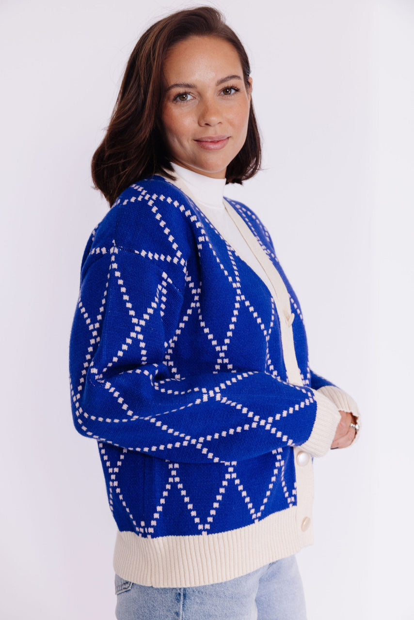 Karlie Cardigan in Cobalt Blue