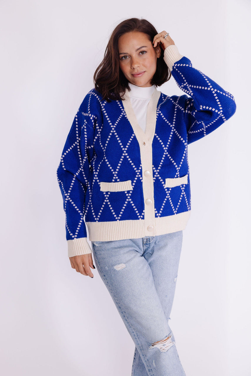 Karlie Cardigan in Cobalt Blue