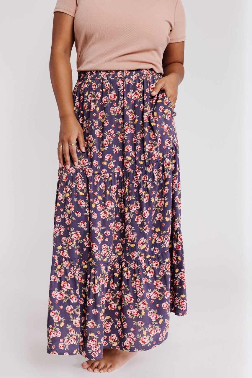 Mabel Skirt in Navy Floral