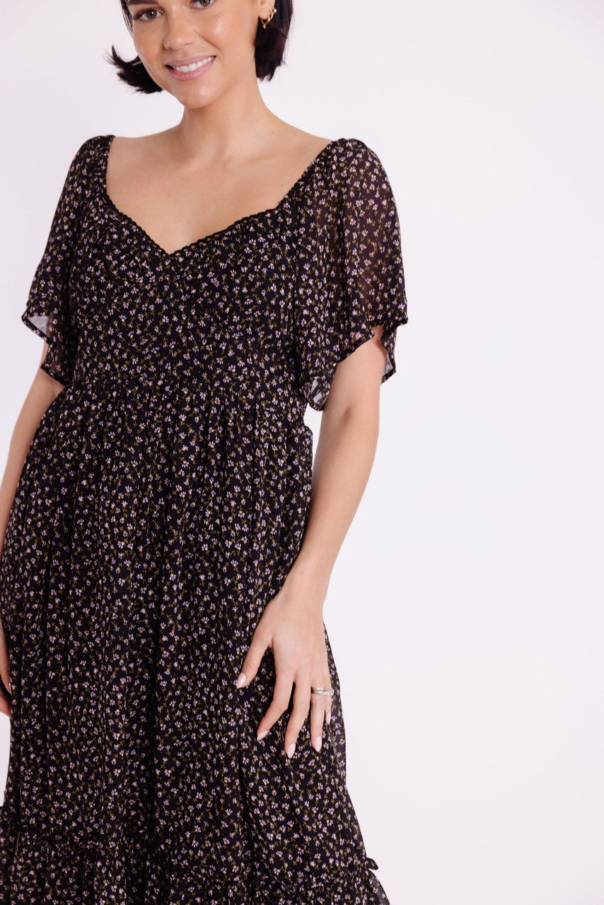 Maisey Dress in Black Floral
