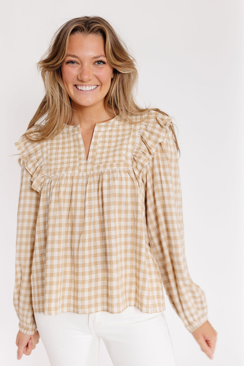 Melodie Gingham Blouse in Dijon